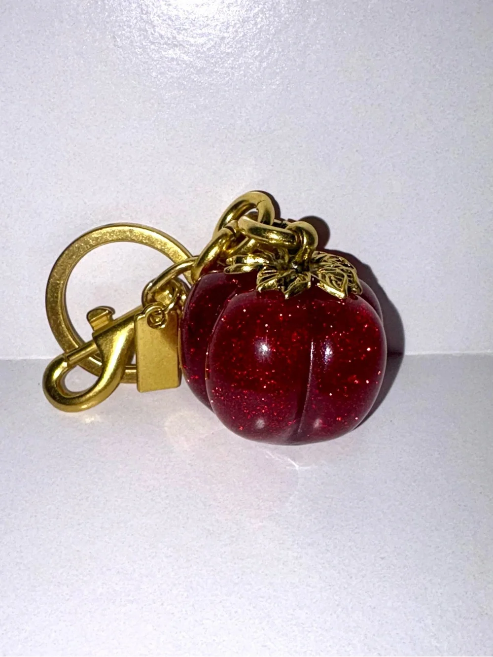 Sparkling “Scarlet Starlet” Pumpkin Bag Charm Keychain
